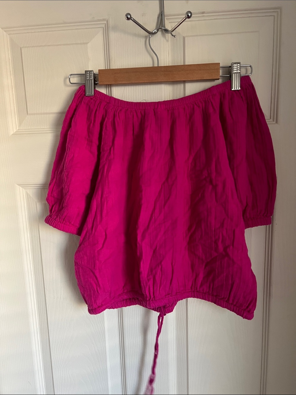 GAP Fuchsia Pink Off-Shoulder Jumpsuit - Picture 7 of 7